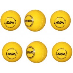 AVM Yellow Wind Cricket Ball (Pack of 6)